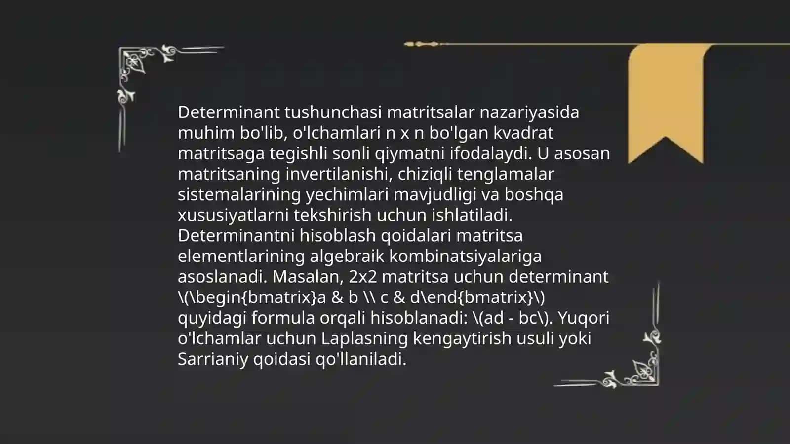 Matritsa va determinantlar 3