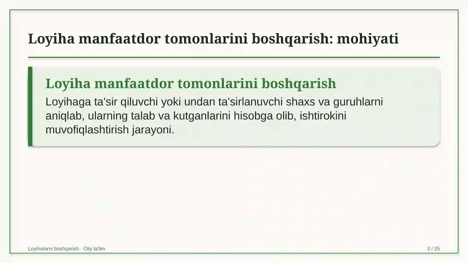 ekskursiya byurolarida loyiha manfaatdor tomonlarini boshqarish 7482 3