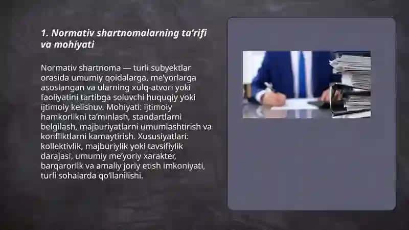 Normativ shartnomalar va ularning xususiyatlari 3