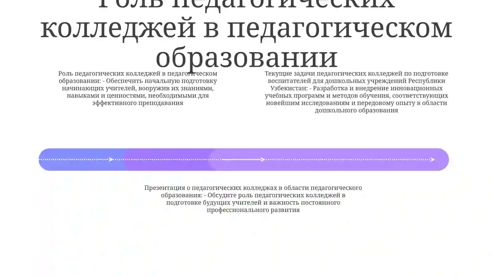 Изучить Текущие Задачи Педагогических Колледжей По Подготовке Воспитателей Для Дошкольных Образовательных Учреждений Республики Узбекистан И ПодготовитьПрезентацию 3