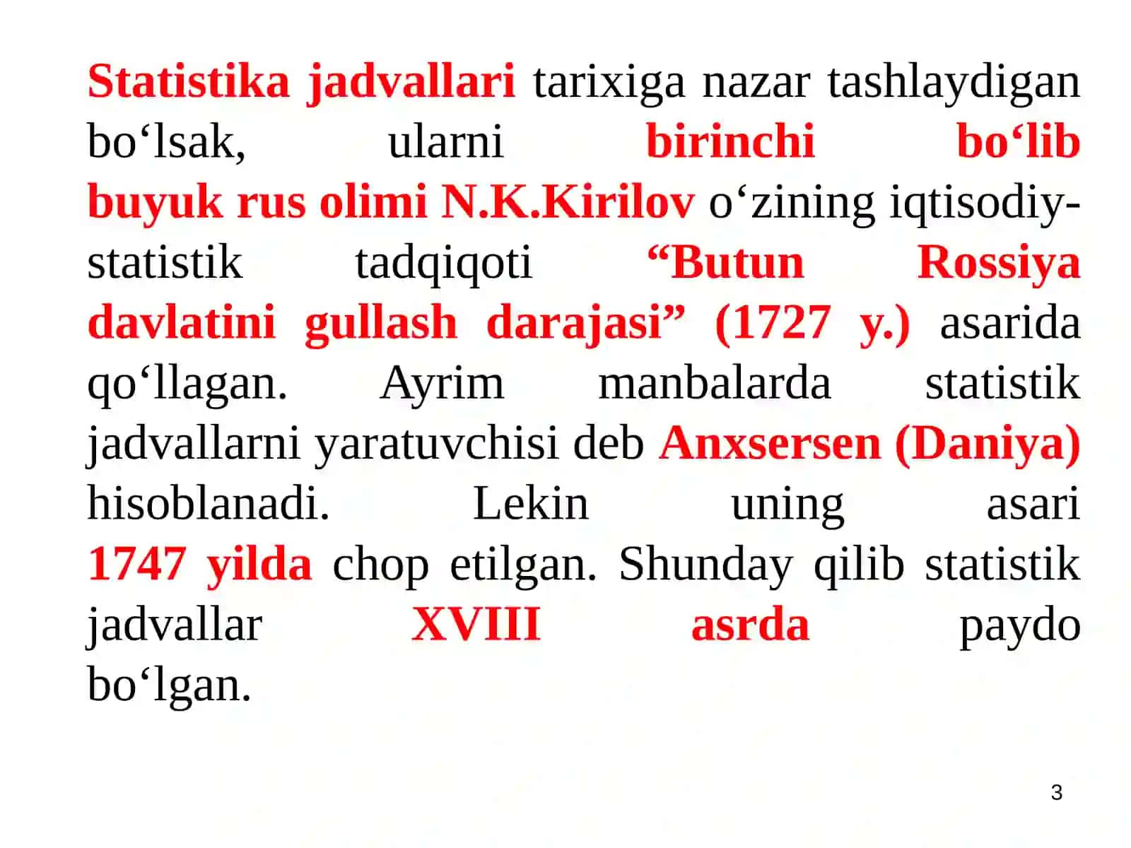 STATISTIK JADVAL VA GRAFIKLAR 3