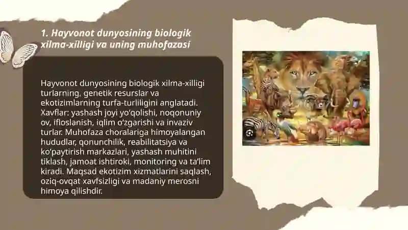 Hayvonot dunyosi va ularni muhofaza qilish 3