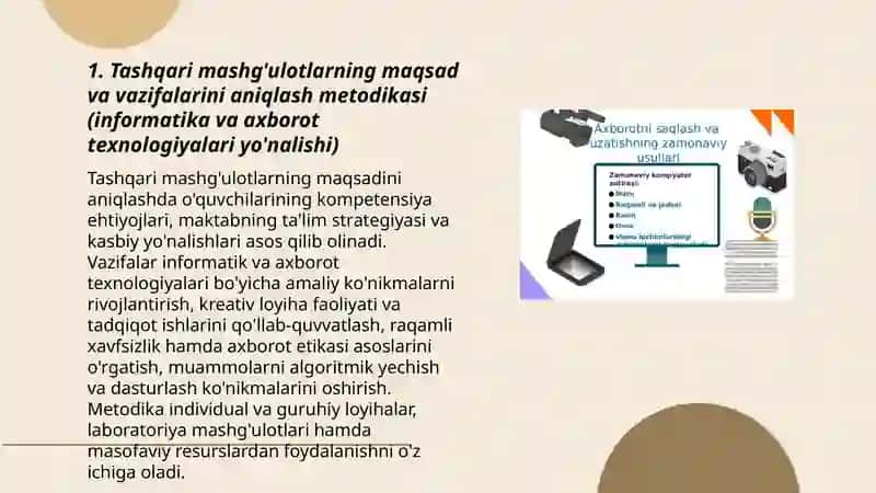 Informatika va axborot texnalogiyalari fanidan tashqari mashg'ulotlarni tashkil etish metodikasi 3
