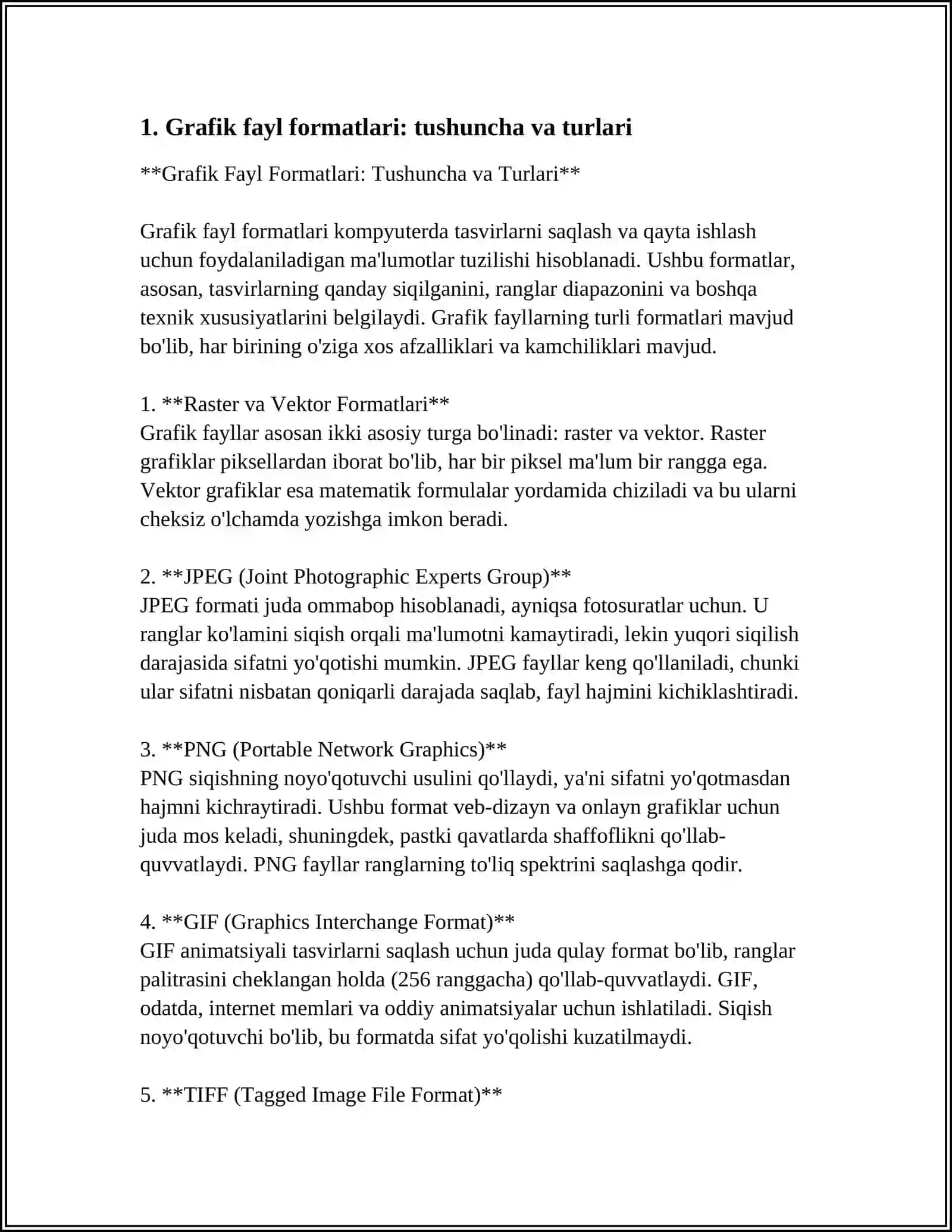 GRAFIK FAYLLARNING FORMATLARI 3