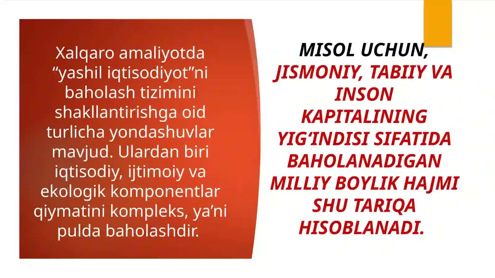 Yashil iqtisodiyotning baholash usullari 3