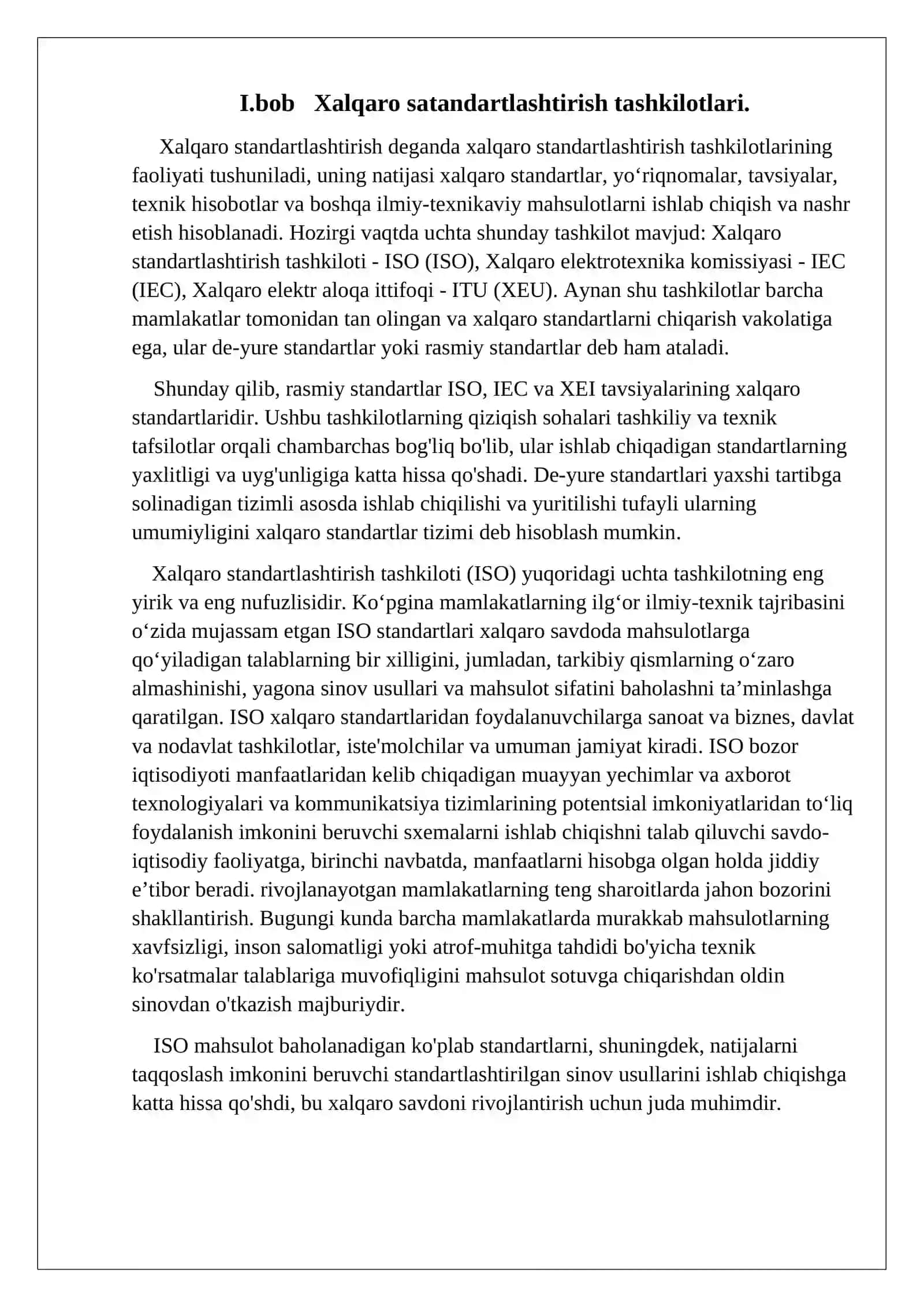 Xalqaro standartlashtirish faoliyati va tashkilotlari 3