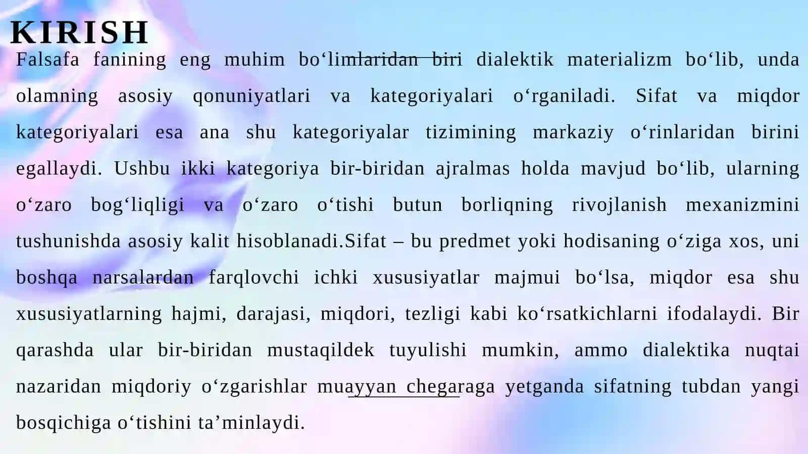 Sifat va miqdor kategoriyalarining o‘zaro bog‘liqli 3