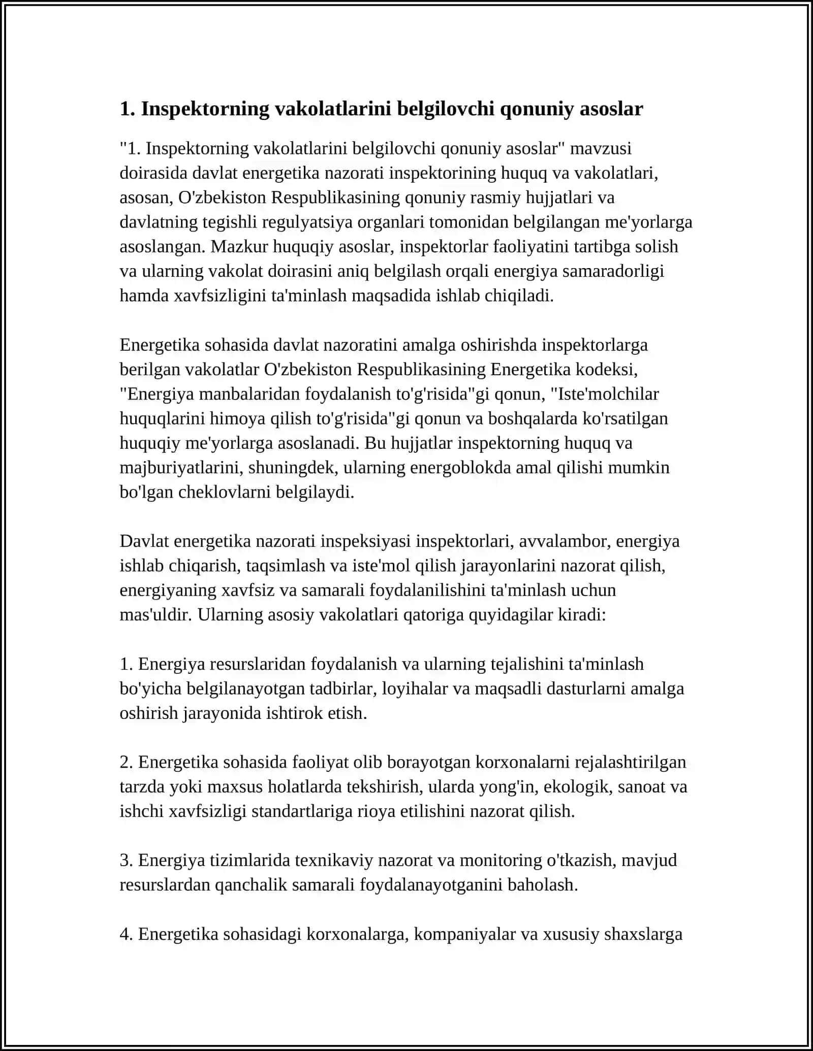 DAVLAT ENERGETIKA NAZORATI INSPEKTORINI HUQUQ VAZIFALARI 3