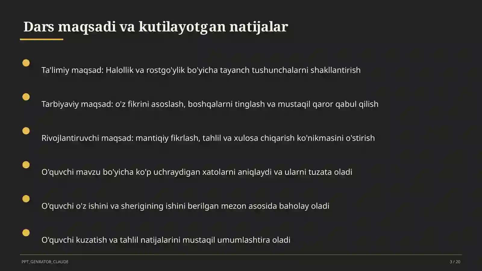 Halollik va rostgo'ylik (2-sinf) 3
