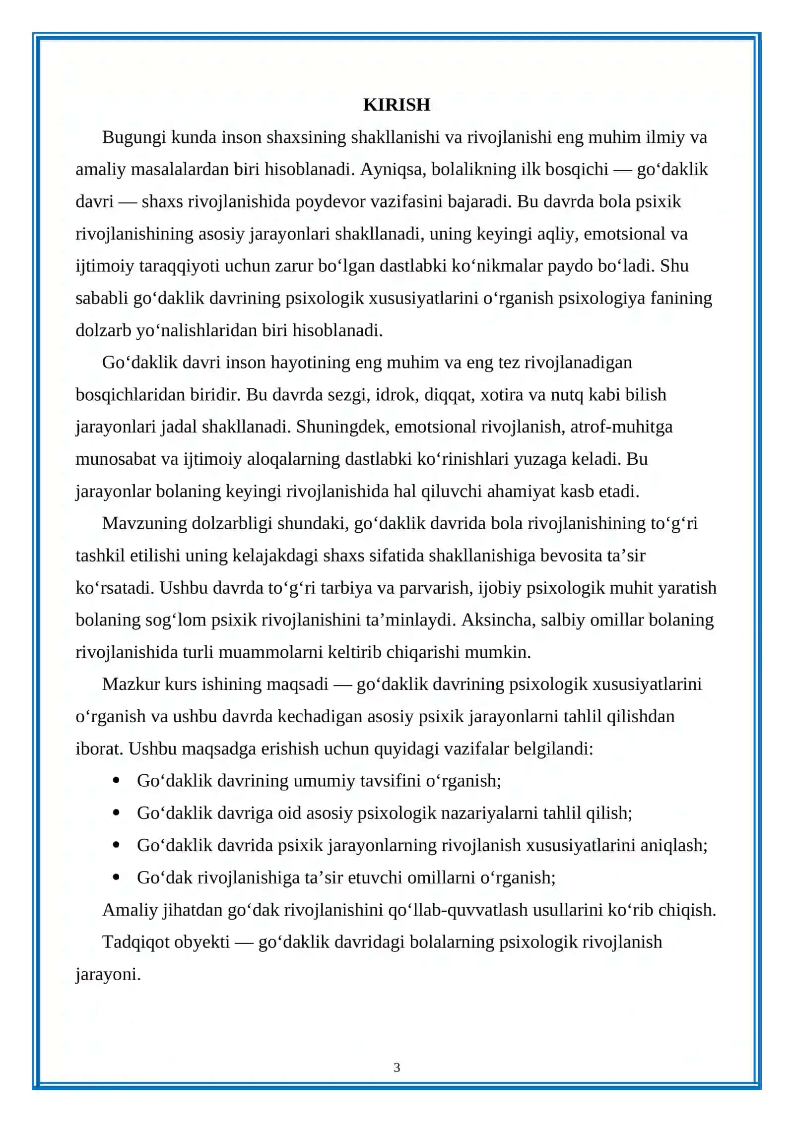 Go‘daklik davrining psixologik xususiyati 3