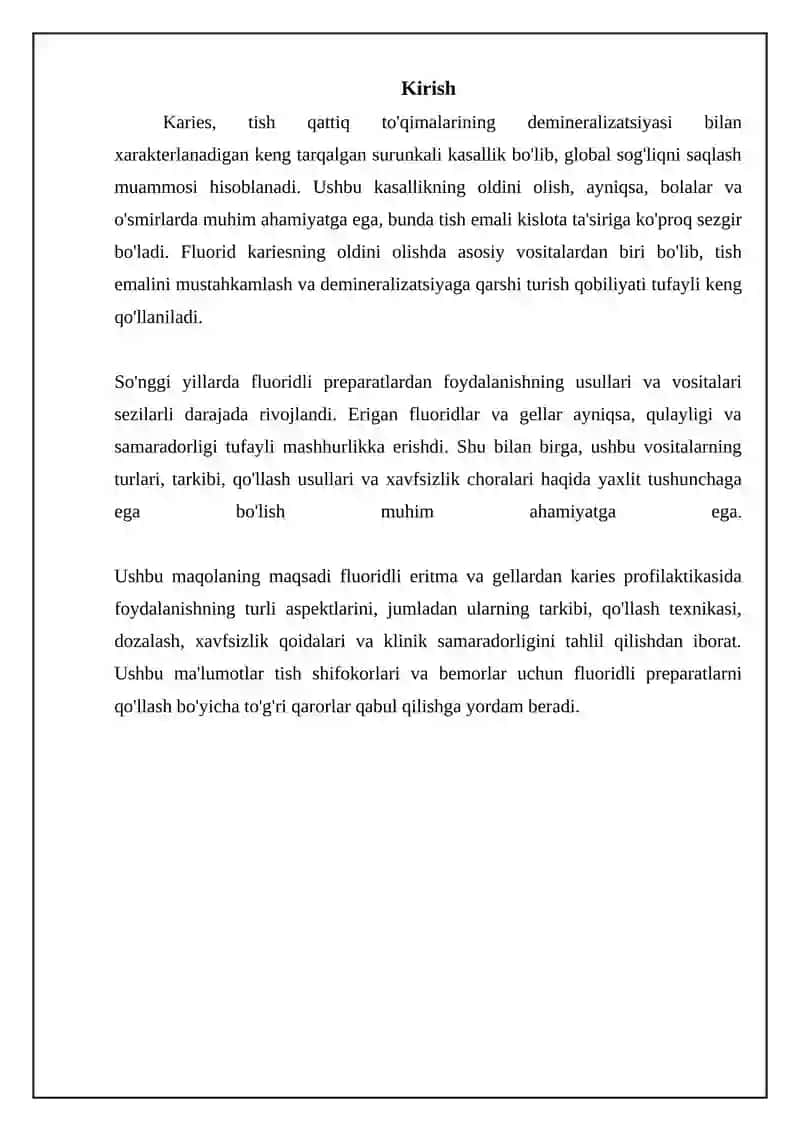 Karies profilaktikasi ftor saqlovchi priparatlar qo'llash usullari ftor saqlovchi eritma va gellar 3