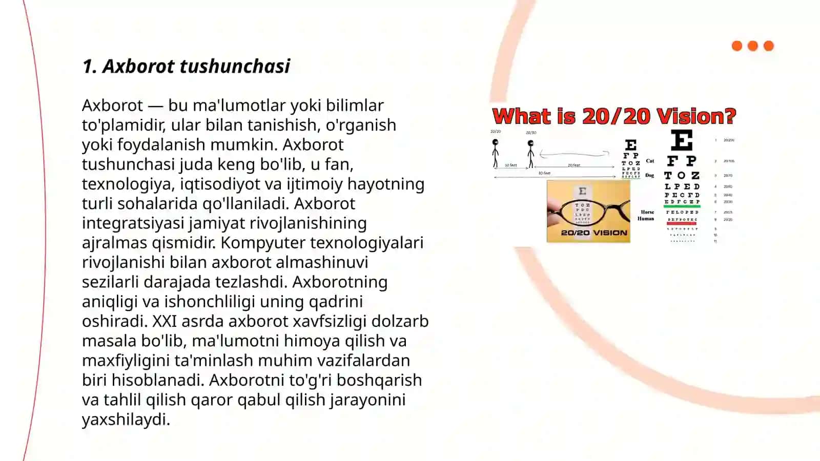 Axborot haqida tushuncha va axborot turlari 3