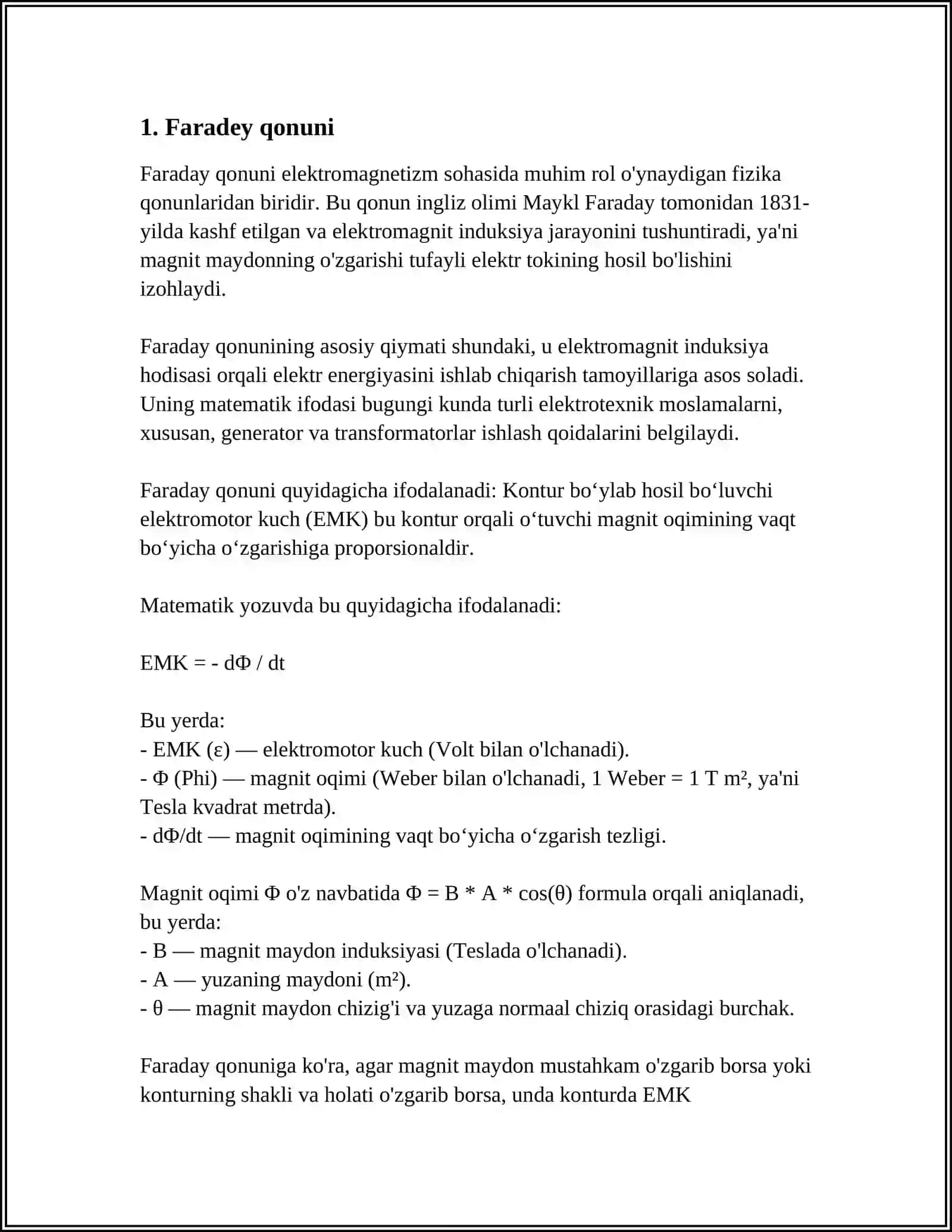 FARADEYDIN ELEKTIRO MAGNIT INDUKSIYA NIZAMI 3