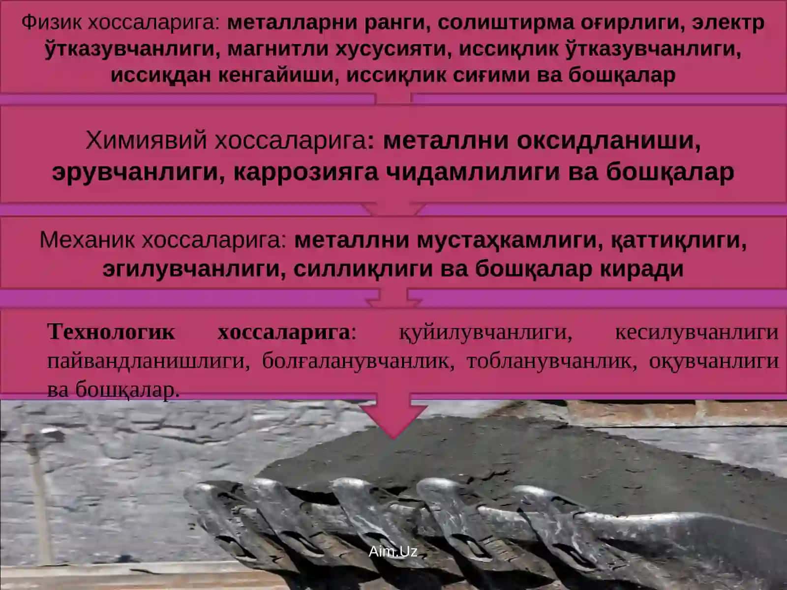 МЕТАЛЛ ВА КОТИШМАЛАРНИНГ ХОССАЛАРИ 3