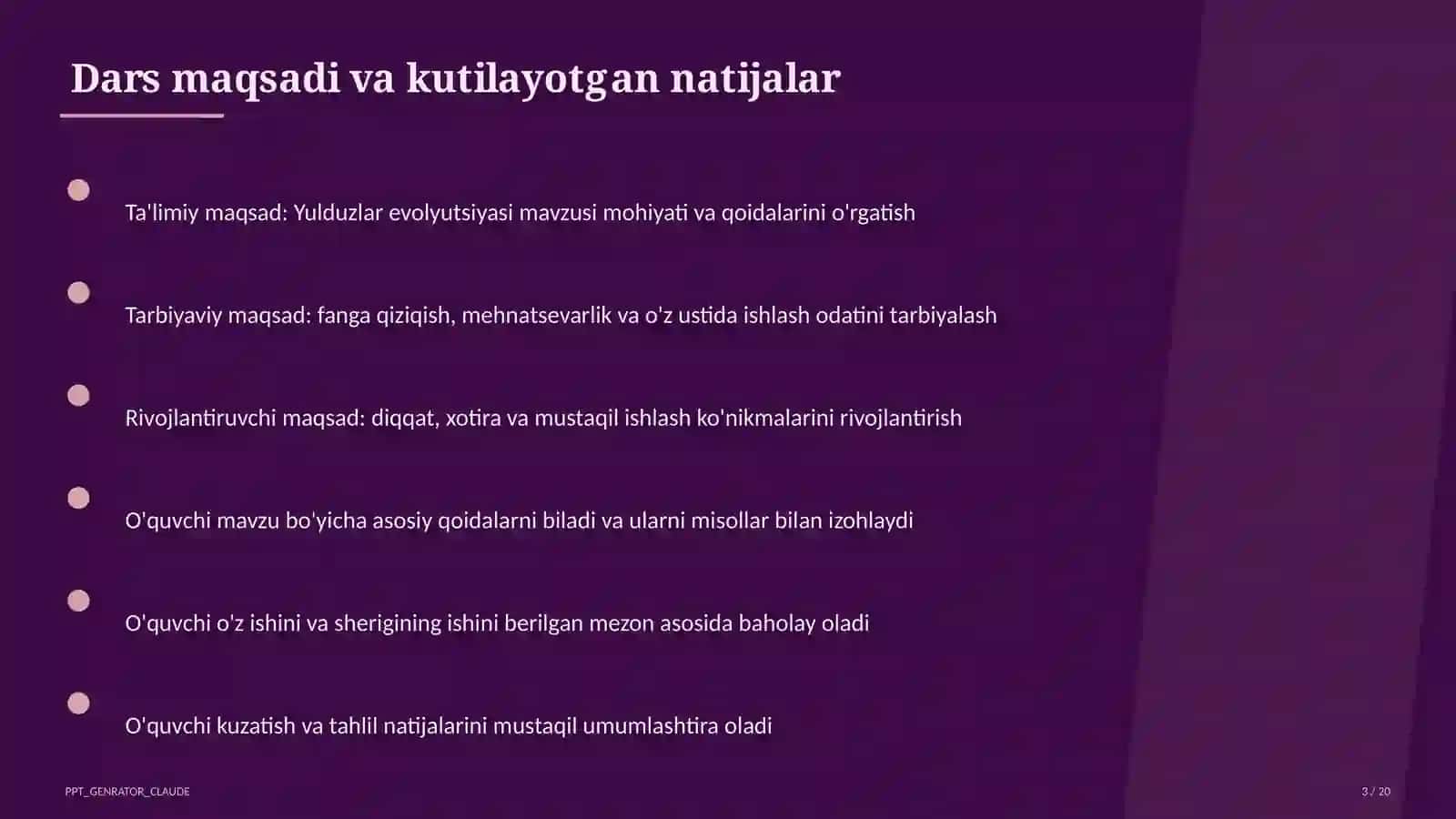 Yulduzlar evolyutsiyasi (11-sinf) 3