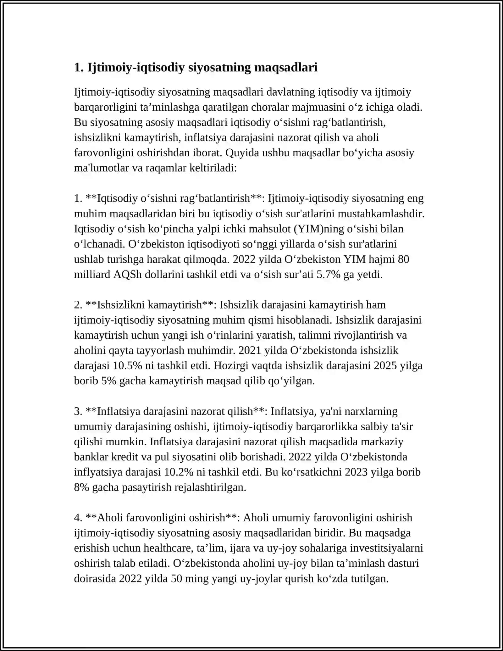 IJTIMOIY-IQTISODIY SIYOSAT VA UNING MAQSADLARI 3