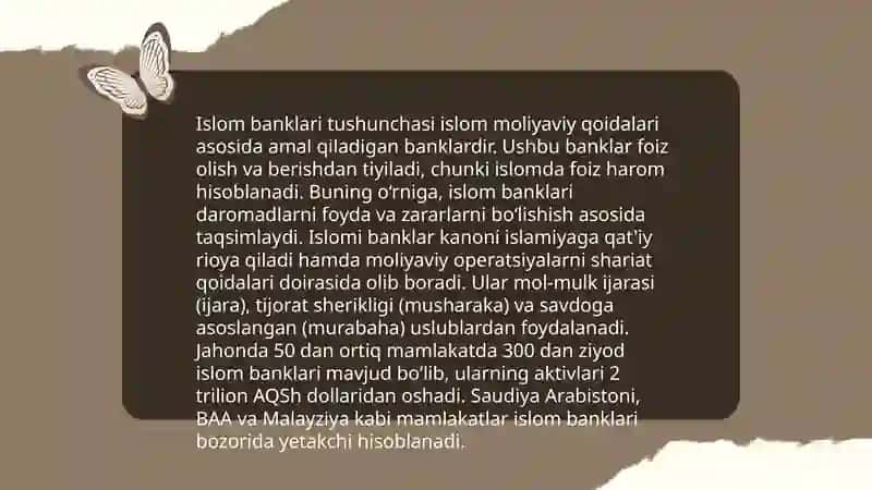 Islom banklari faoliyatining iqtisodiy mohiyati va ahamiyati 3