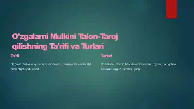 O'zbekiston va Turkiya Jinoyat Qonunchiligida O’zgalarni Mulkini Talon-Taroj Qilish Jinoyatining Qiyosiy Tahlili 3
