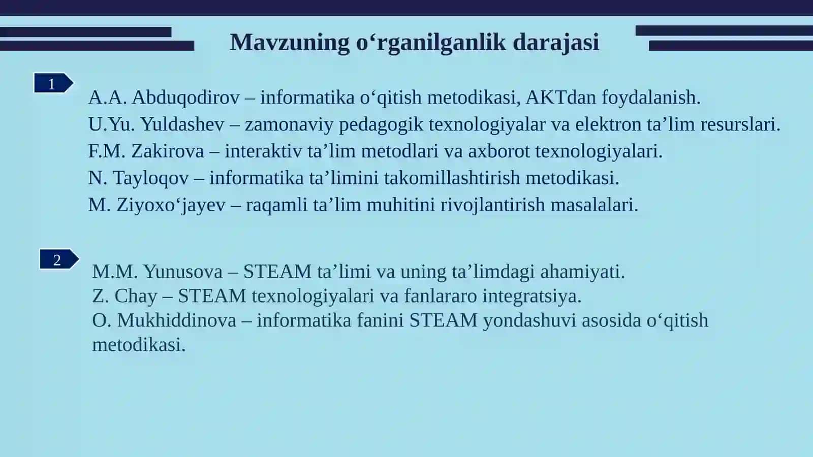 INFORMATIKA VA AT FANINI STEAM YONDASHUVI ASOSIDA O‘QITISH METODIKASI 3