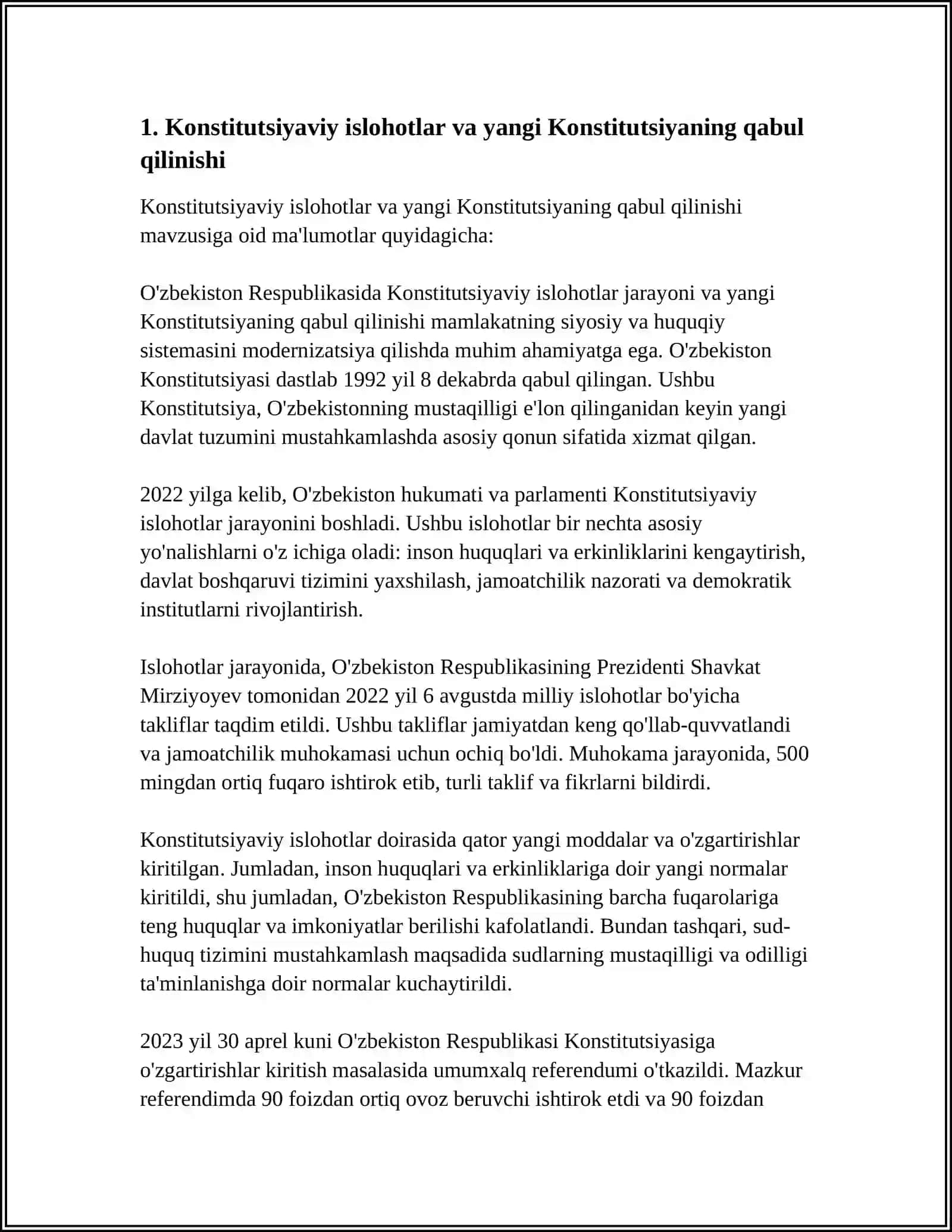 MUSTAQILLIK YILLARIDA DAVLAT BOSHQARUVI TIZIMIDA AMALGA OSHIRGAN ISLOHATLAR 3