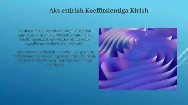 Akslanish koeffitsenti yuguruvchi to’lqin koeffitsenti turg’un koeffitsenti 3