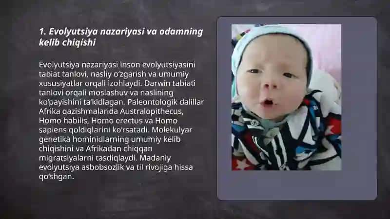 Odamning paydo bo'lishi 3