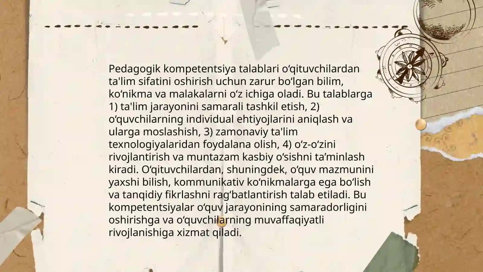 Pedagogik kompetentsiya talablari 3