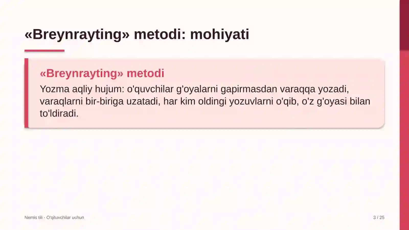 nemis tili darslarida breynrayting metodidan foydalanish 1888 3