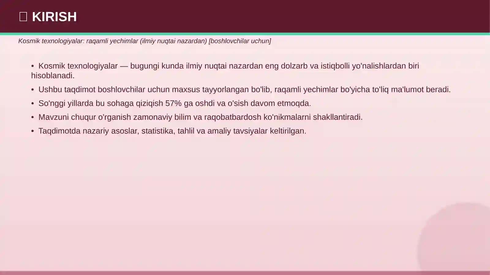 Kosmik texnologiyalar: raqamli yechimlar 3