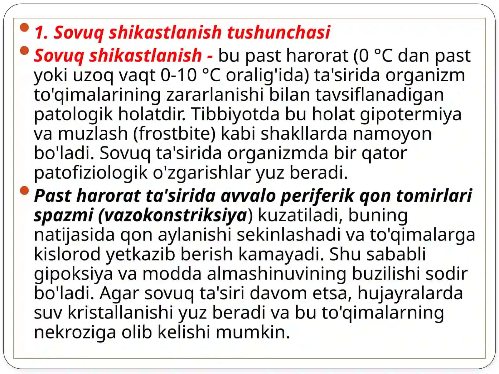 "Sovuqshikastlanish va muzlash" 3