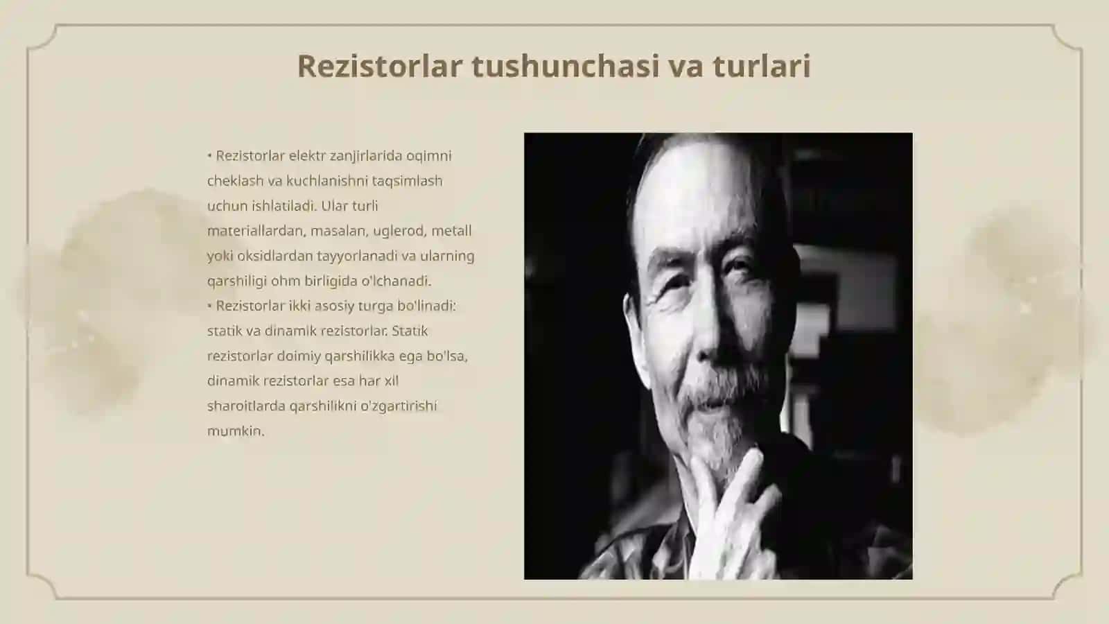 Rezistorlar. Reostatlar.Potensiometrlar" mavzusini o‘qitish metodikasi 3