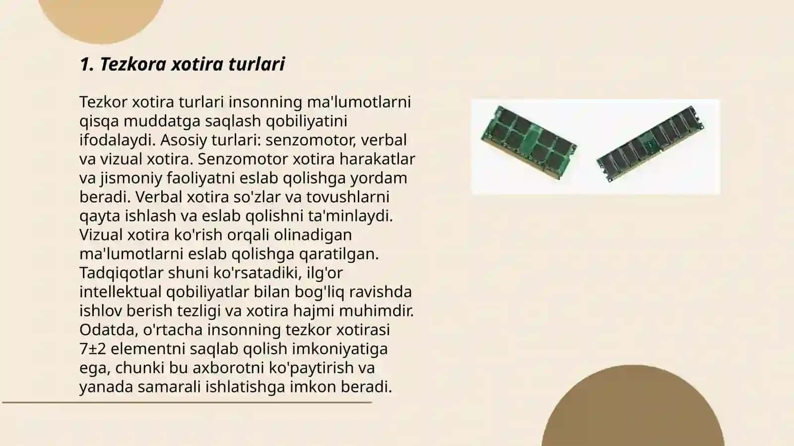 Tezkora va doimiy xotira 3