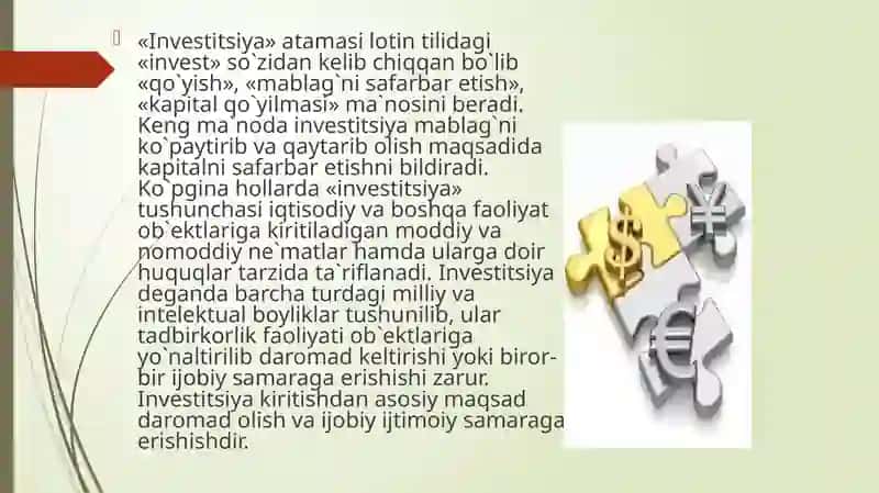 Investitsiyalarning Iqtisodiy Mohiyati 3