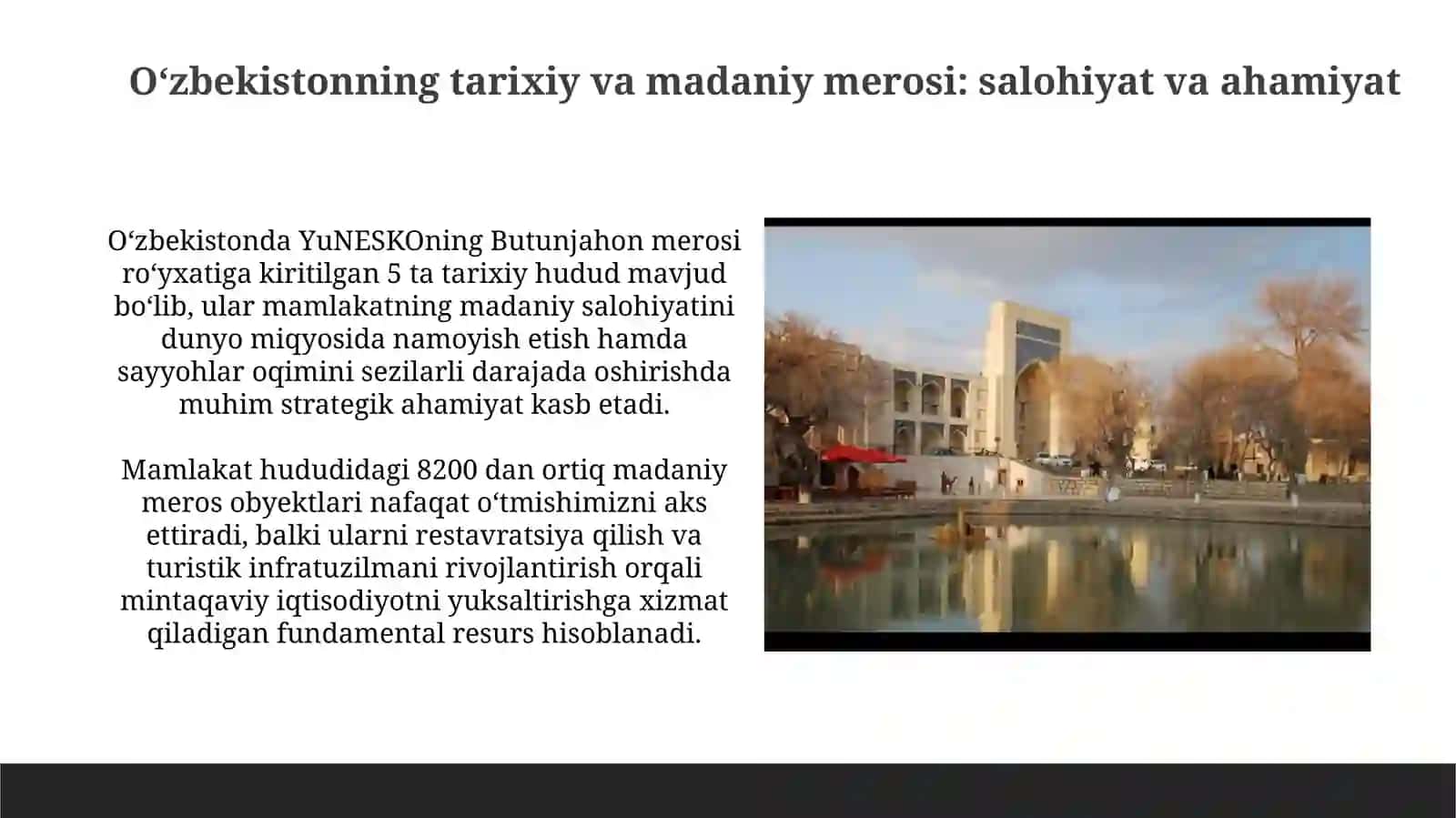 O‘zbekistonda Tarixiy va Madaniy Turizm Sohasining Rivojlanishi 3