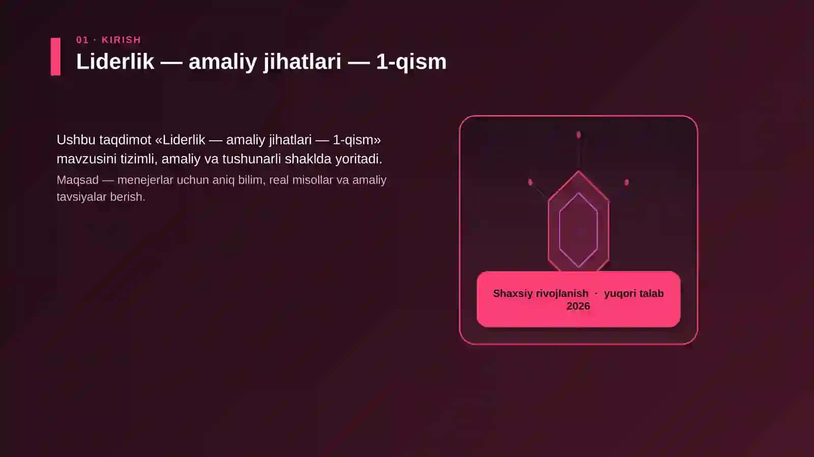 Liderlik — amaliy jihatlari — 1-qism 3