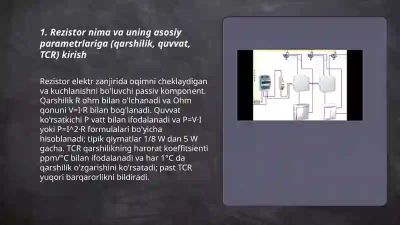 Rezistorlarning turlari, tuzilishi, belgilanishi va amaliy qo'llanilishi 3