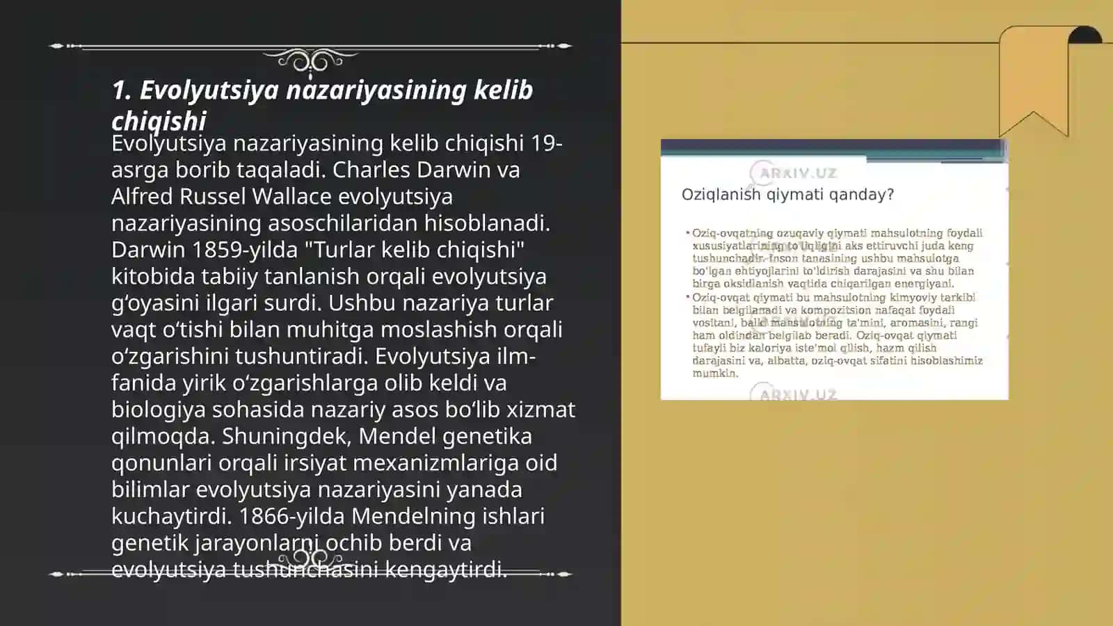 Evalutsion nazariya faniga kirish 3