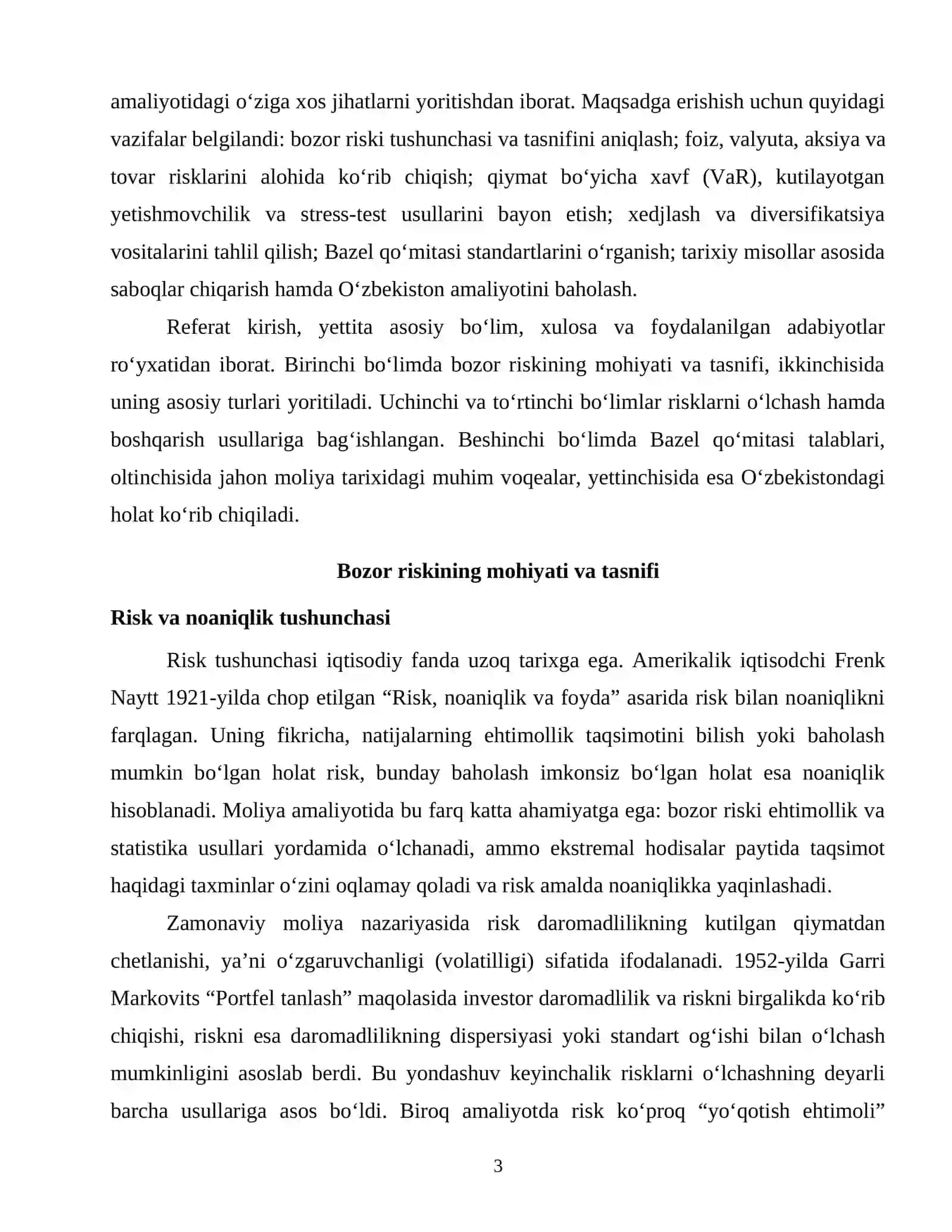 [Bozor risklari] 3