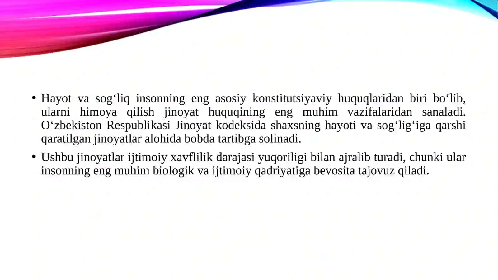 Hayot yoki sog’liq uchun xavfli jinoyatlar huquqiy tahlili 3