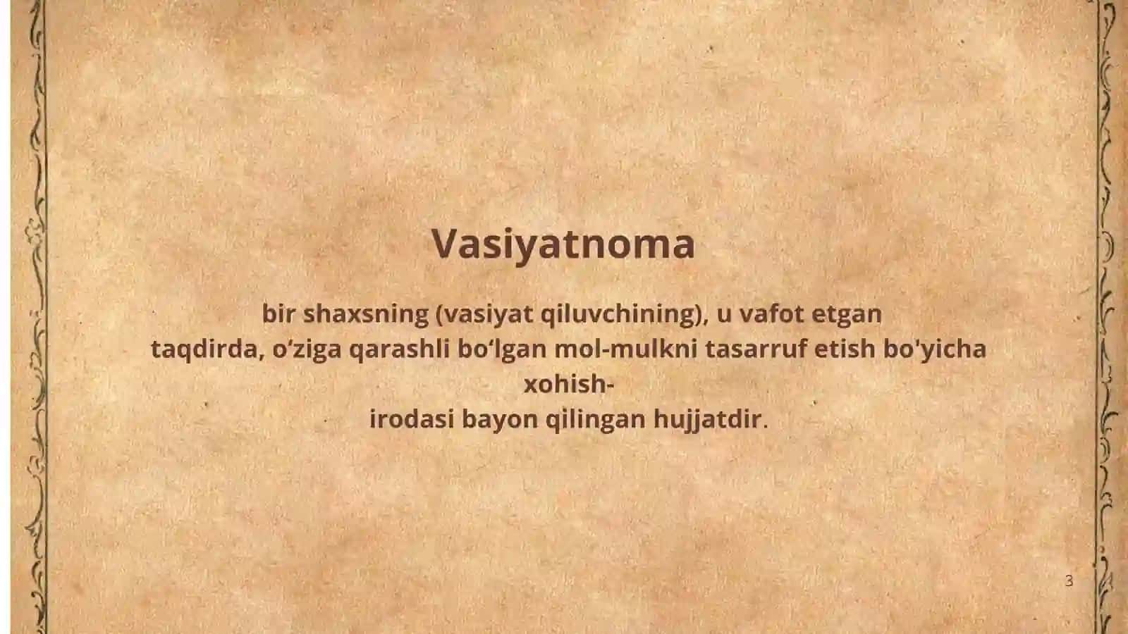 Vasiyatnoma 3