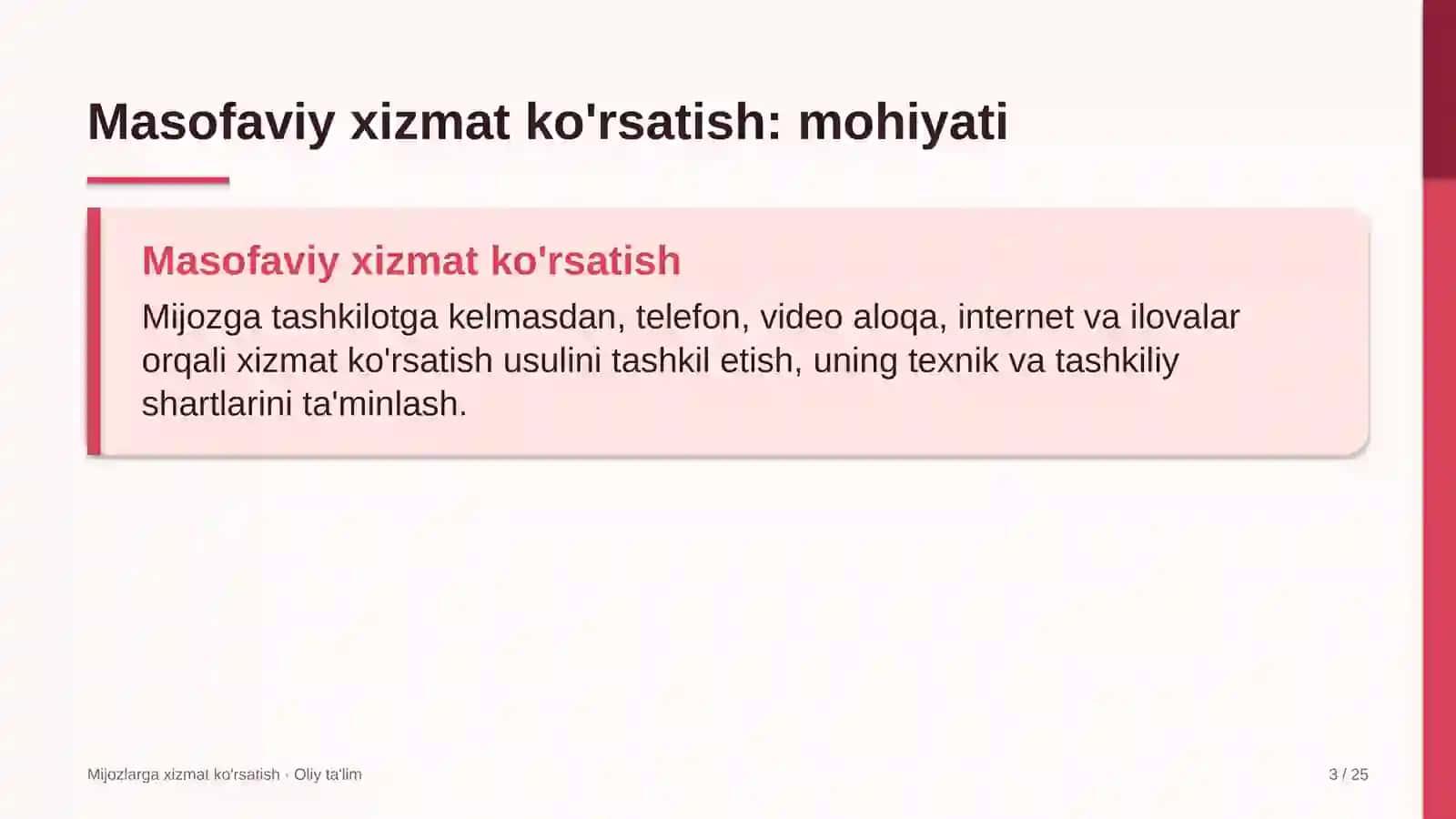 buyurtmaxonalarda masofaviy xizmat ko'rsatishni yo'lga qo'yish 1191 3