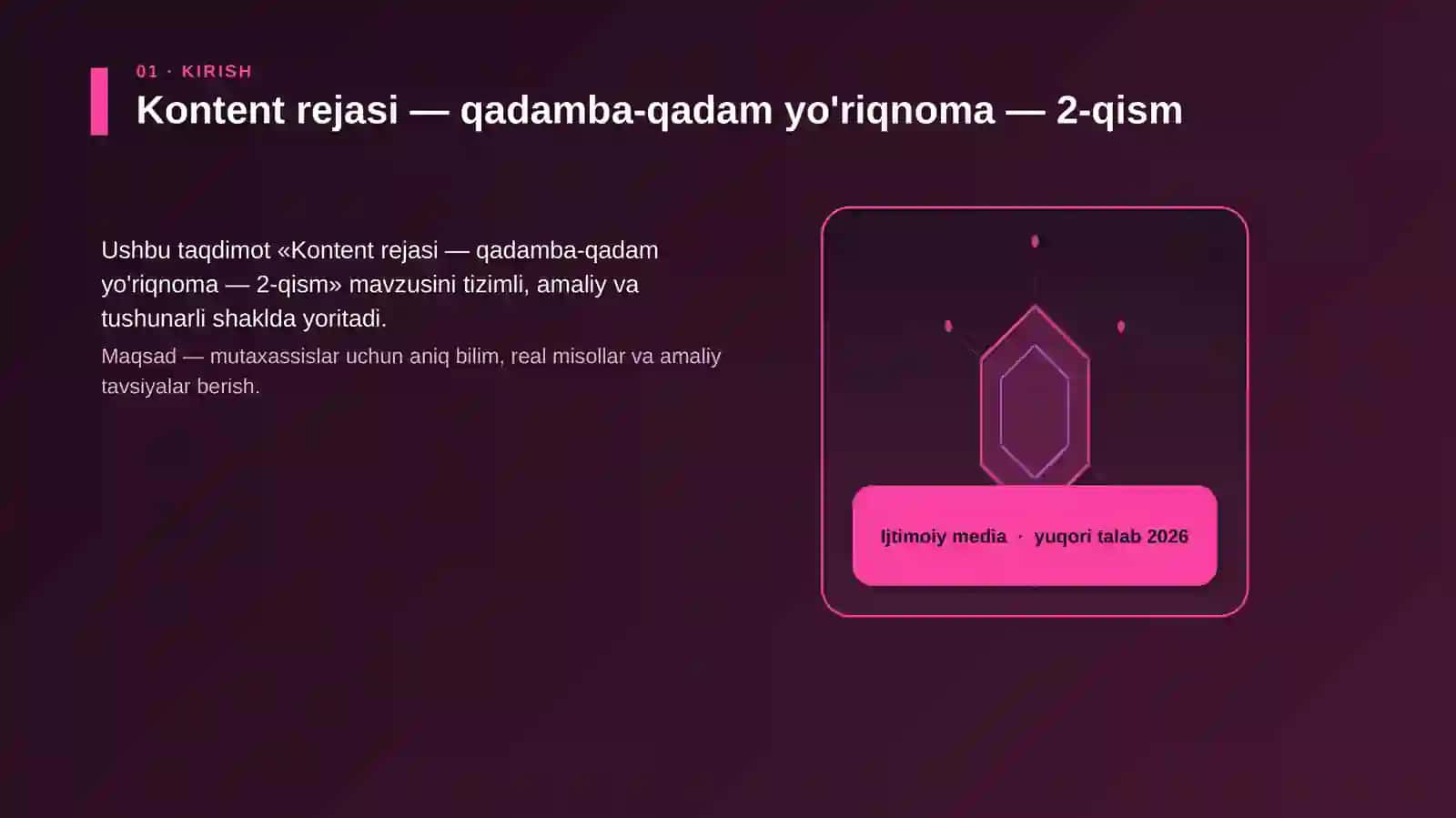 Kontent rejasi — qadamba-qadam yo'riqnoma — 2-qism 3