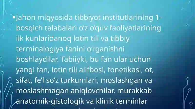 Klinik terminologiya boʻyicha yakuniy dars kollokvium 3