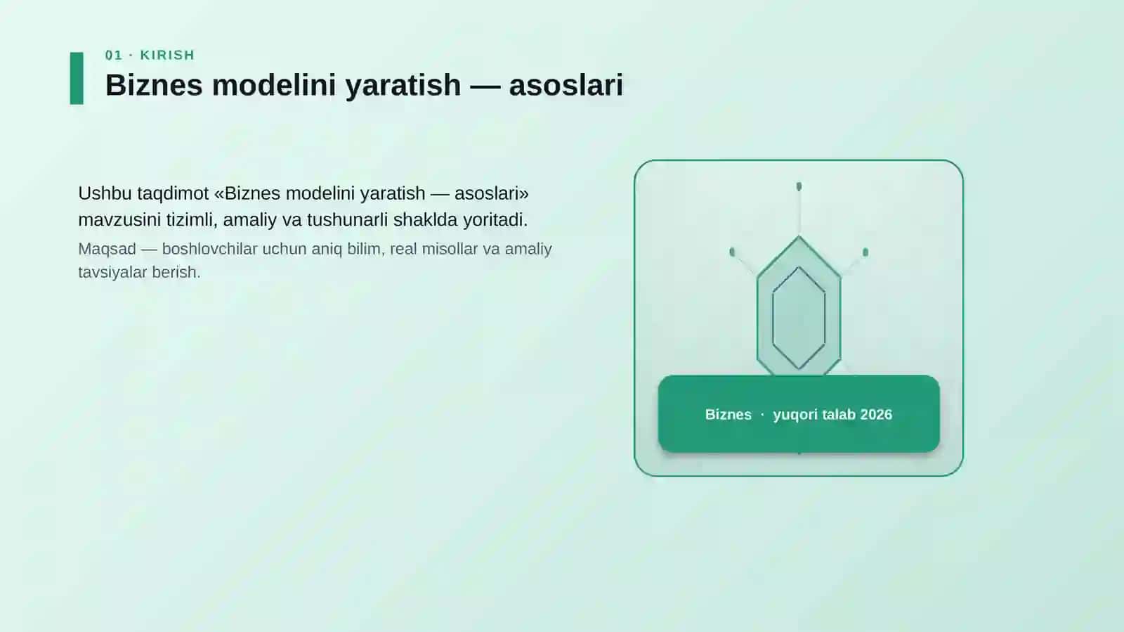 Biznes modelini yaratish — asoslari 3