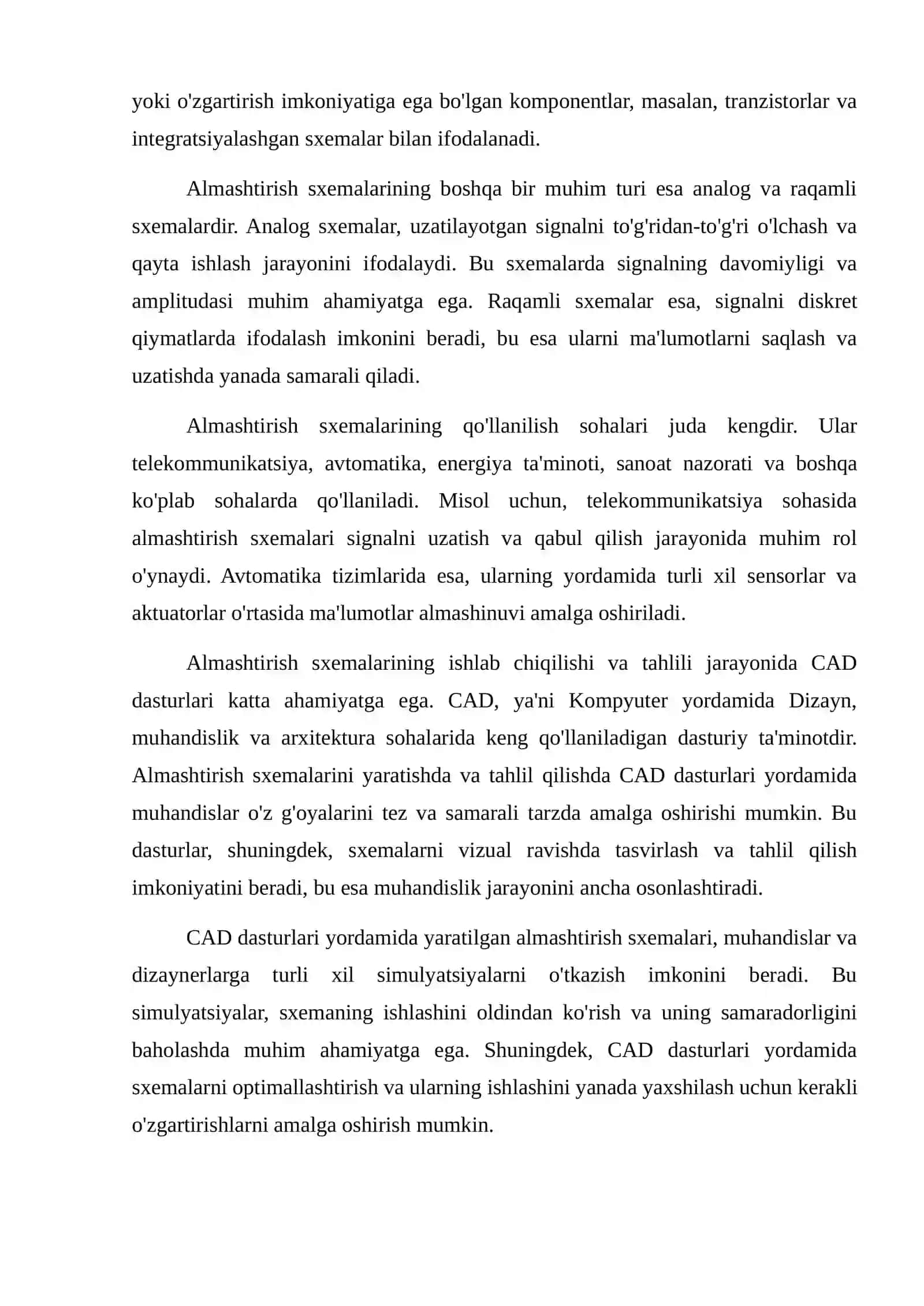 Almashtirish va prinsipial sxemalarining CAD dasturi ta'minotlari orqali tasvirlash.h 3