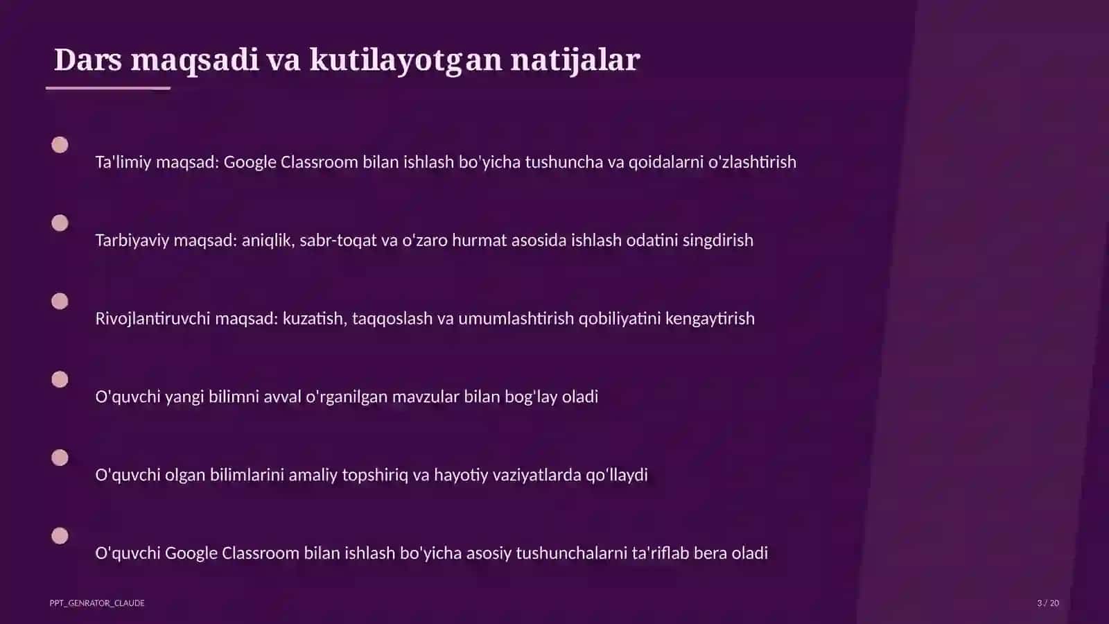 Dars rejasi 3