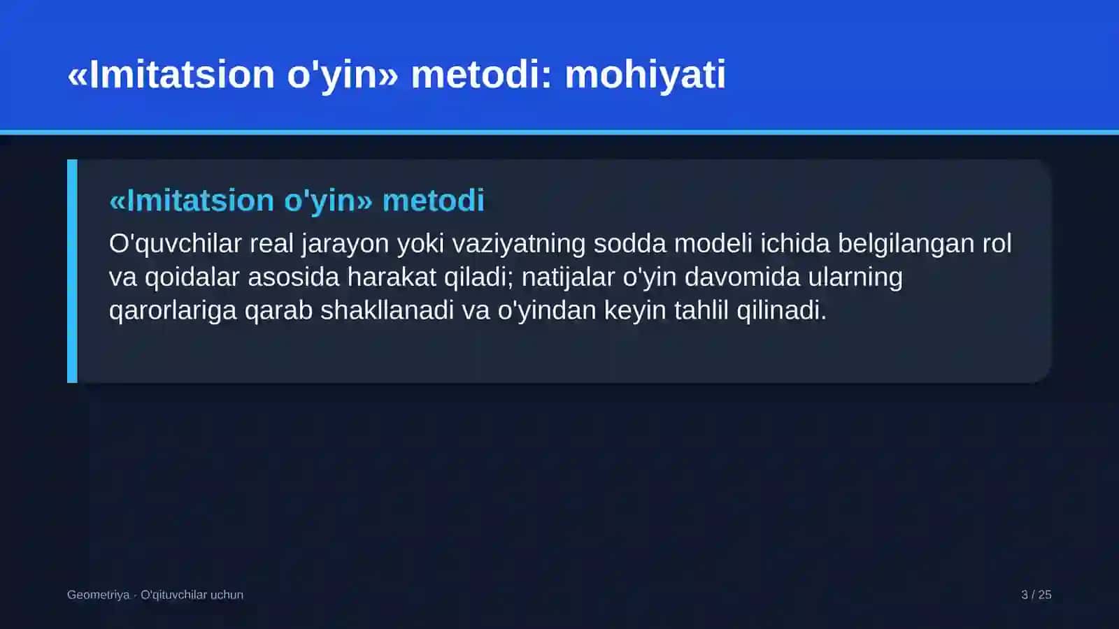 geometriya darslarida imitatsion o'yin metodidan foydalanish 3456 3