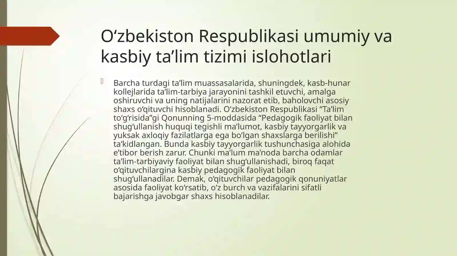 Kasbiy pedagogika fan sifatida ma'ruzalar 3
