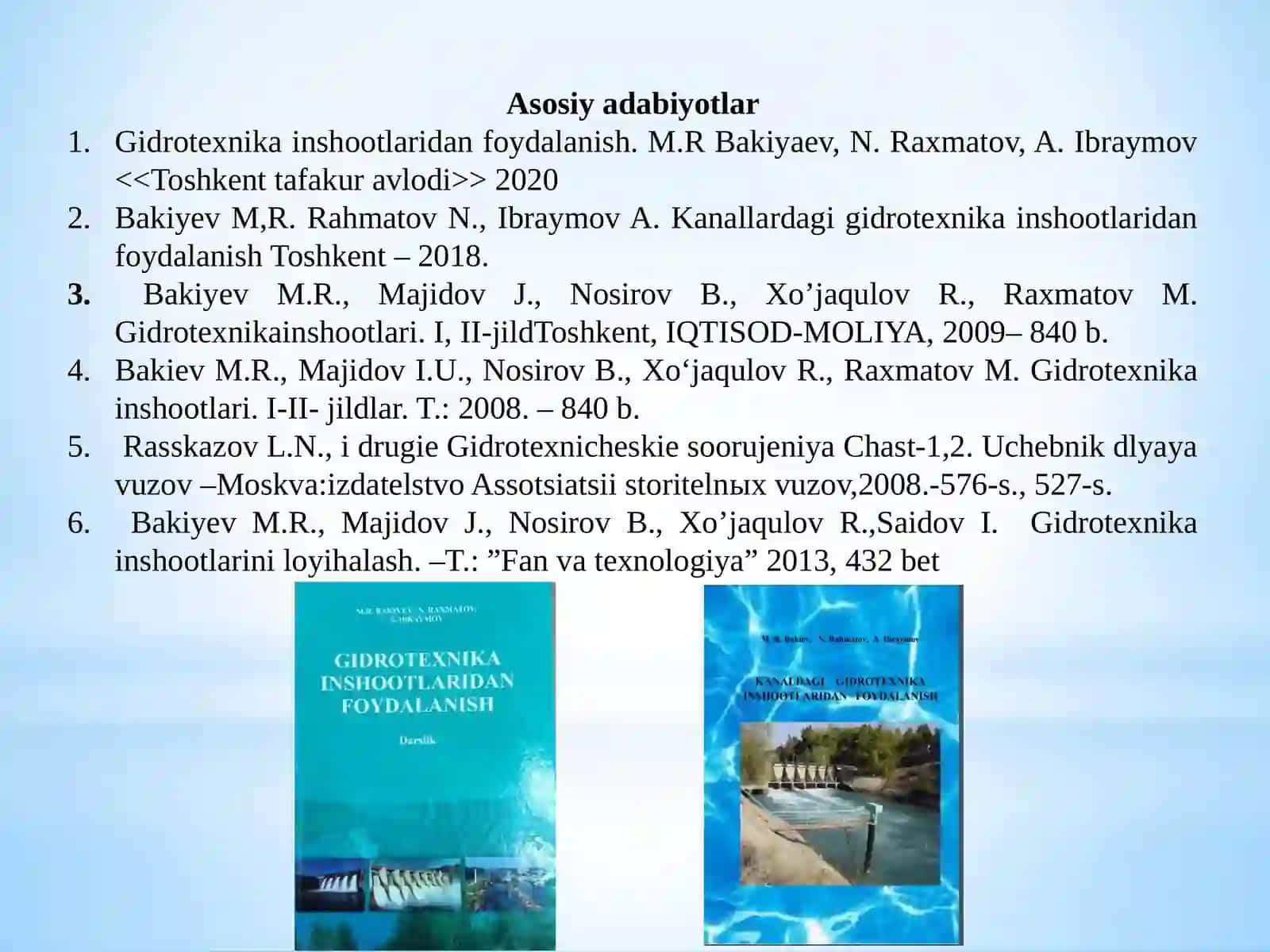 Kanallardagi gidrotexnika inshootlaridan foydalanish 3