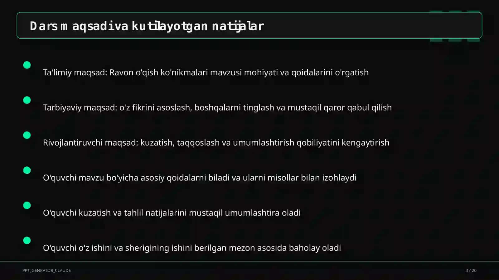 Ravon o'qish ko'nikmalari (1-sinf) 3